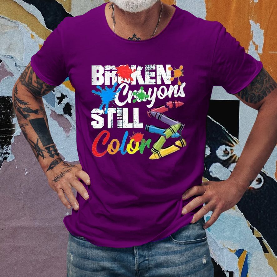 Retro Broken Crayons Still Color T-Shirt 4 Retro Broken Crayons Still Color T-Shirts