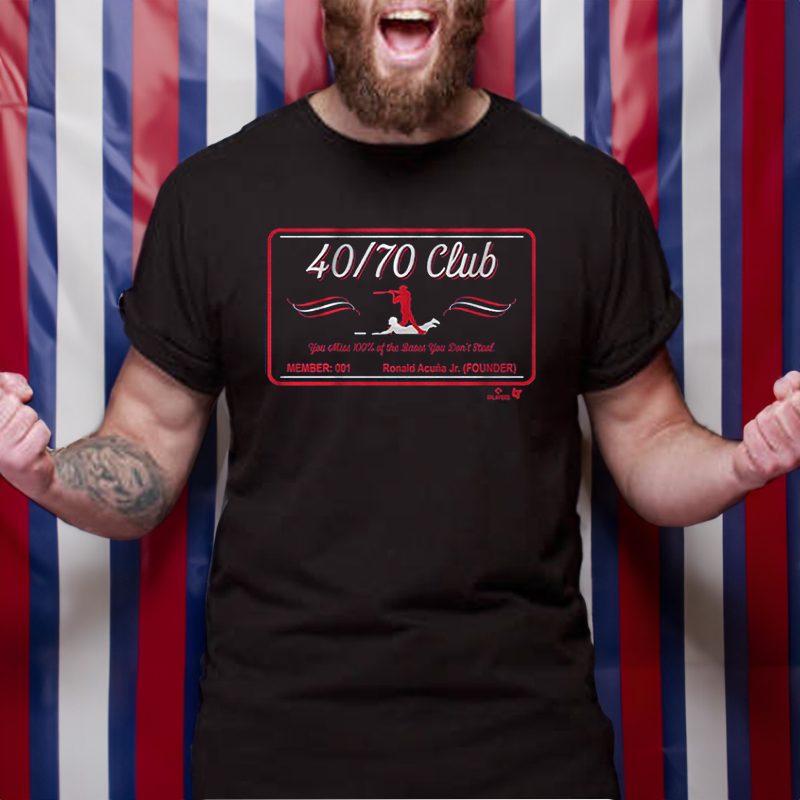 Ronald Acuña Jr 40/70 Club Membership Card T-Shirt 4 Ronald Acuña Jr 40 70 Club Membership Card TShirt