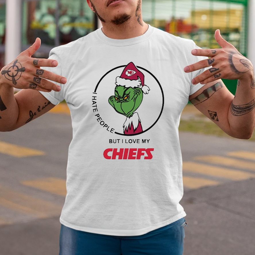 The Grinch I Hate People But I Love My Kansas City Chiefs T-Shirt 4 The Grinch I Hate People But I Love My Kansas City Chiefs T-Shirts