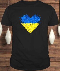 Ukraine Flag Tshirt Heart Peace In Ukraine Shirt Stop War Tee