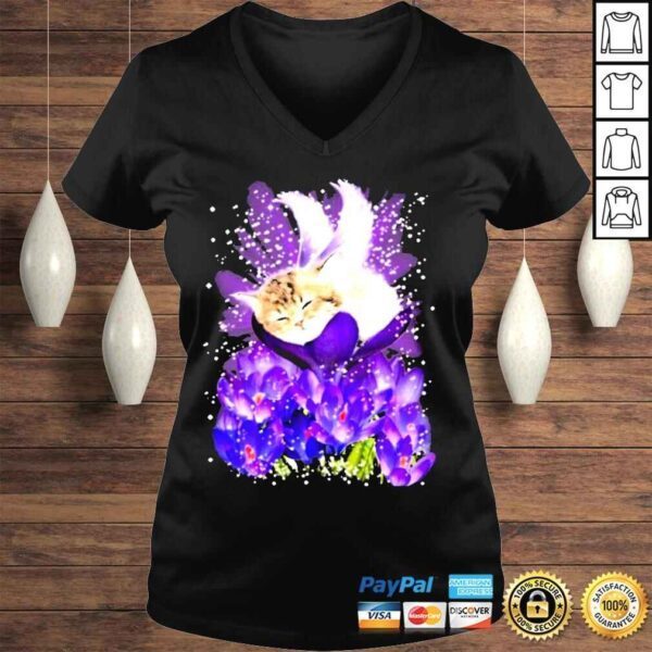 Cat sleeping on magic flower shirt - Image 2