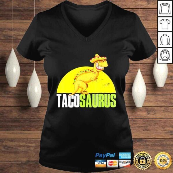 Tacosaurus rex dinosaur taco cinco de mayo party shirt - Image 2
