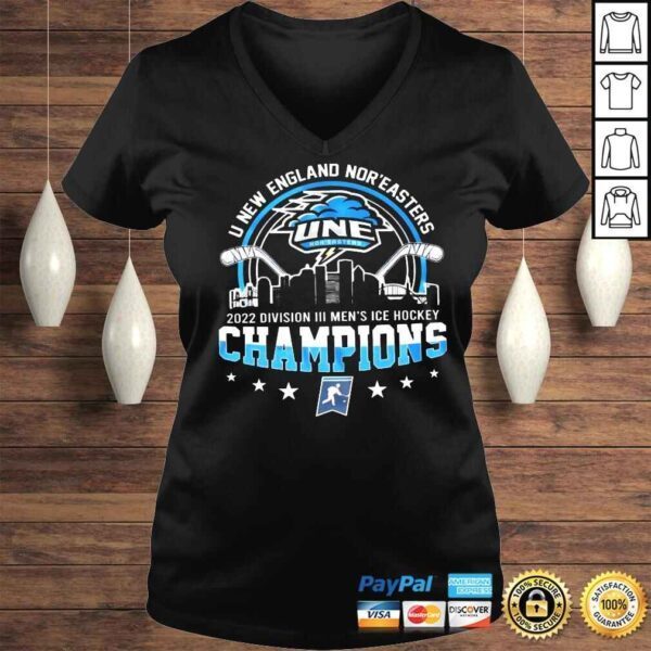 U New England Noreasters 2022 Division III Mens Ice Hockey Champions shirt - Image 2