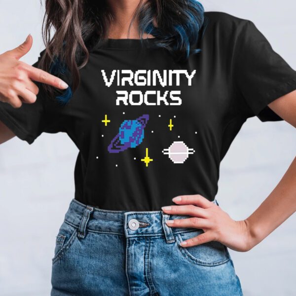 Virginity Rocks Pixel Space TShirt
