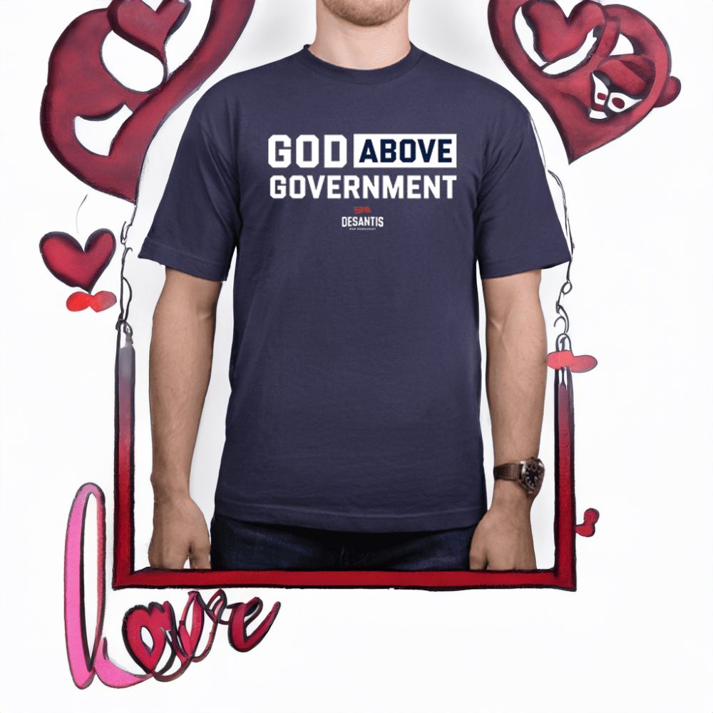 God Above Government Cotton T-Shirt 4 God Above Government Navy Cotton Shirts