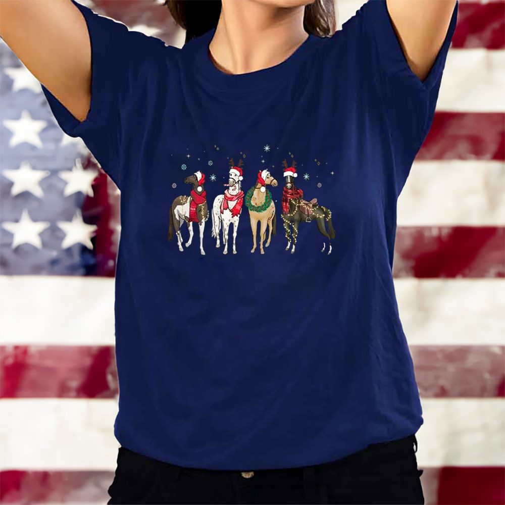 Horse Lover Christmas Horse Cowboy T-Shirt 4 Horse Lover Christmas Horse Cowboy T-Shirts