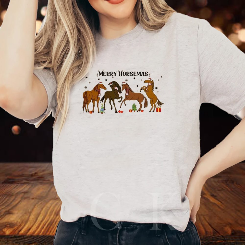 Merry Horsemas Casual Printed Sweat T-Shirt 4 Merry Horsemas Casual Printed Sweat T-Shirts