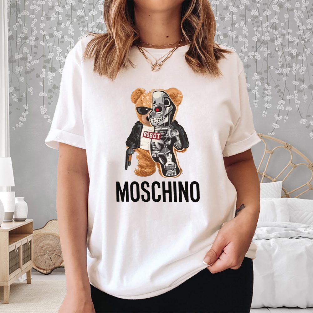 Moschino Teddy Robot Mafia Gangster T-Shirt 4 Moschino Teddy Robot Mafia Gangster Shirt
