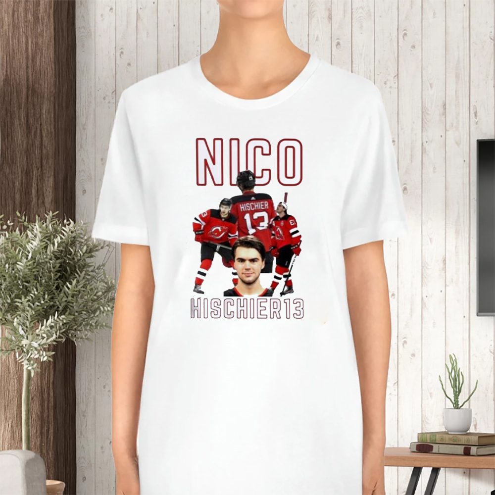Nico Hischier 13 Jersey Devil Ice Hockey T-Shirt 4 Nico Hischier 13 Jersey Devil Ice Hockey TShirt