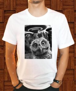 Owl Selfie with UFOs Weird Shirts