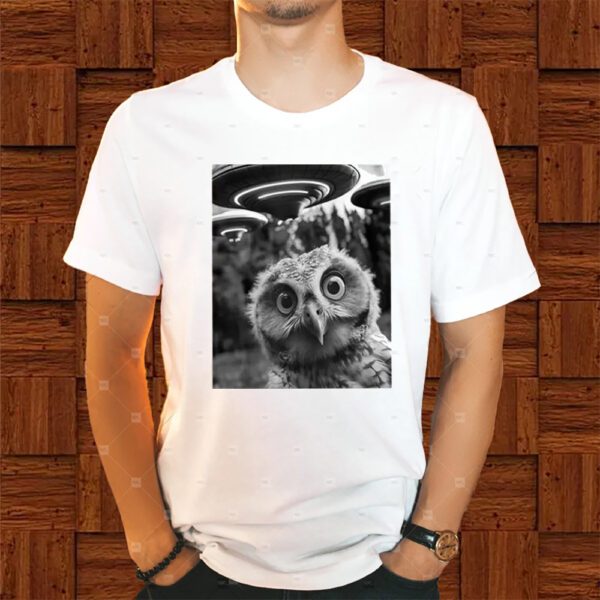 Owl Selfie with UFOs Weird Shirts