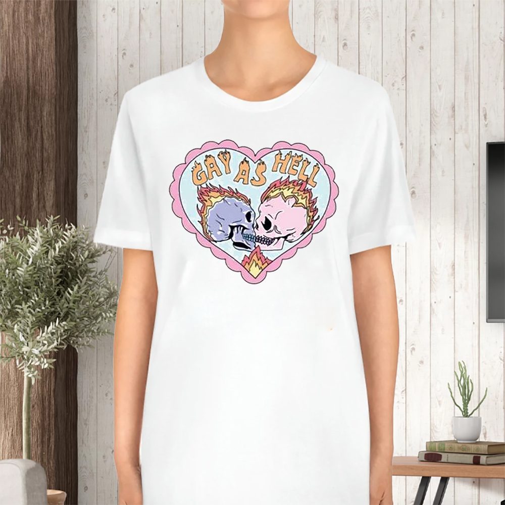 Pink Gay As Hell Skulls T-Shirt 4 Pink Gay As Hell Skulls TShirt