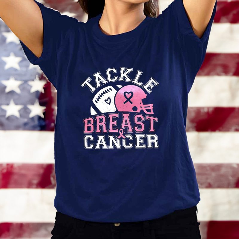 Tackle Breast Cancer Football T-Shirt 4 Tackle Breast Cancer Football T-Shirts