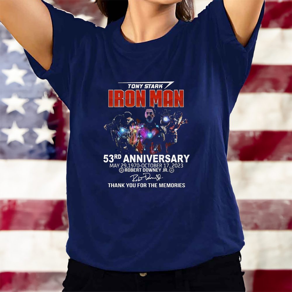 Tony Stark Iron Man 53rd Anniversary Robert Downey Jr Thank You For The Memories T-Shirt 4 Tony Stark Iron Man 53rd Anniversary Robert Downey Jr Thank You For The Memories T-Shirts