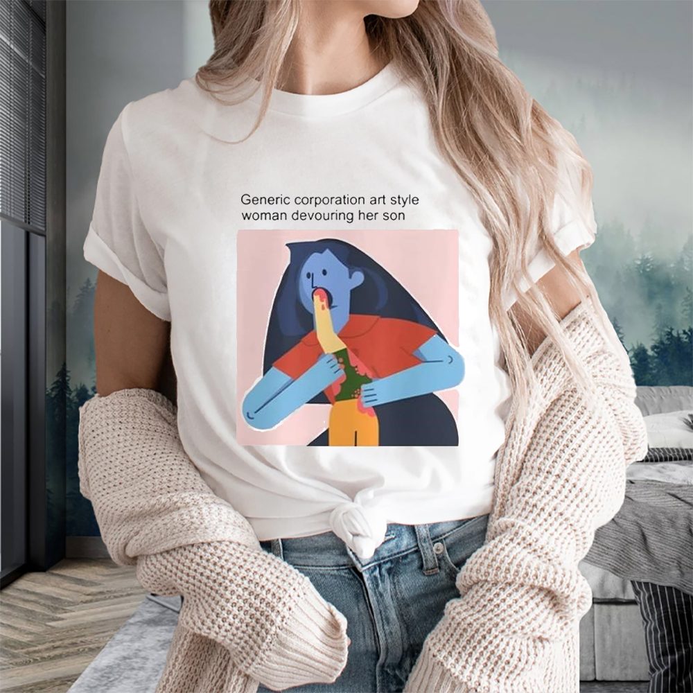 Was Cash Generic Corporate Art Style Woman Devouring Her Son T-Shirt 4 Was Cash Generic Corporate Art Style Woman Devouring Her Son T-Shirts