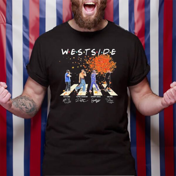 Westside Squad Ice Cube Tupac Shakur Snoop Dogg And Dr. Dre Abbey Road Signatures T-Shirt