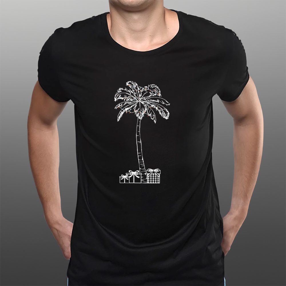 Women’S Casual Christmas Palm Tree And Gift Sweat T-Shirt 4 Women’S Casual Christmas Palm Tree And Gift Sweat T-Shirts