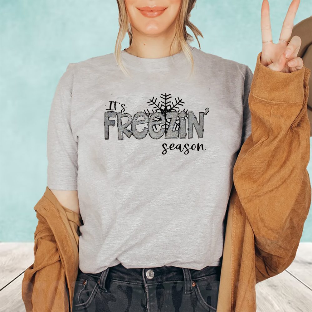 Women’S Casual Freezin’ Season Printed Long Sleeve Sweat T-Shirt 4 Women’S Casual Freezin’ Season Printed Long Sleeve Sweat T-Shirts