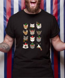 Women’S Festive Cats Printed Long Sleeve T-Shirt