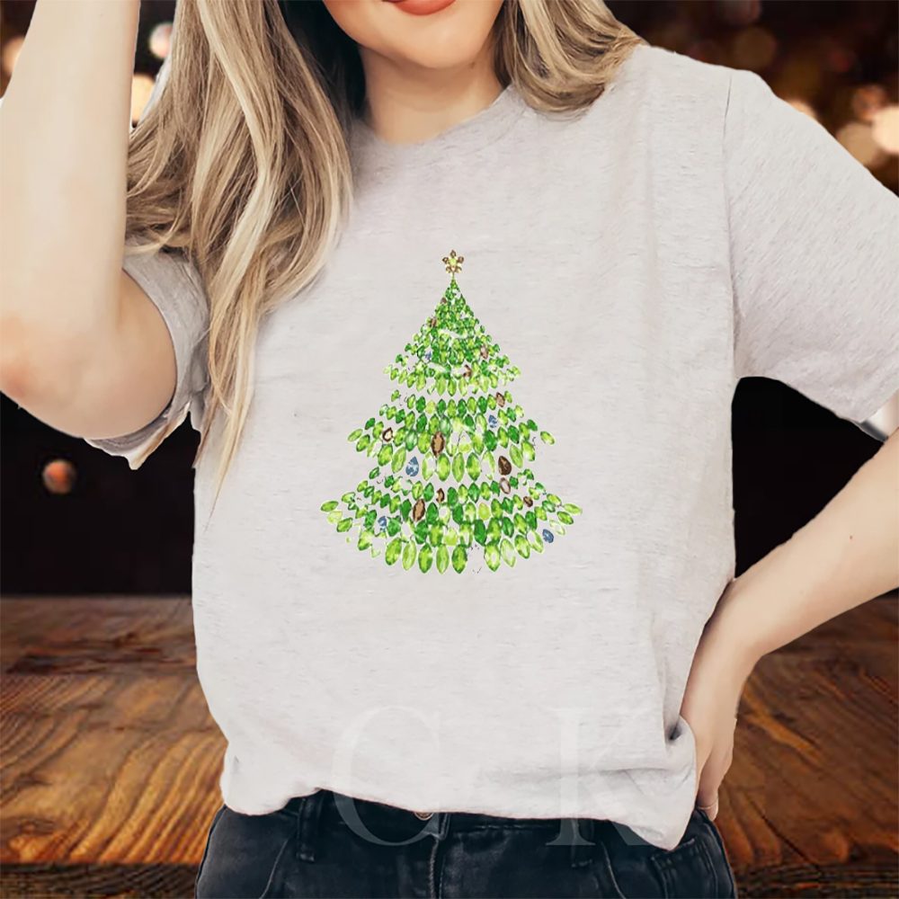 Women’s Crystal Christmas Tree Sweat T-Shirt 4 Women’s Crystal Christmas Tree Sweat T-Shirts