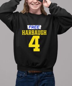 Free Jim Harbaugh 4 Michigan Wolverines sports shirt2