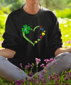 Funny Autism heart St Patrick’s Day Clover shirt1