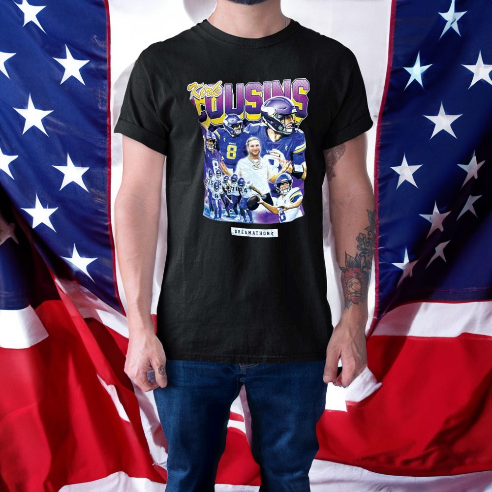 Kirk Cousins QB Jaren Hall Vikings Shirt 4 Kirk Cousins QB Jaren Hall Vikings Shirts