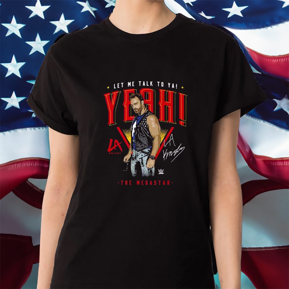 Mens 500 Level Black LA Knight The Megastar Premium T-Shirt 4 Mens 500 Level Black LA Knight The Megastar Premium Shirt