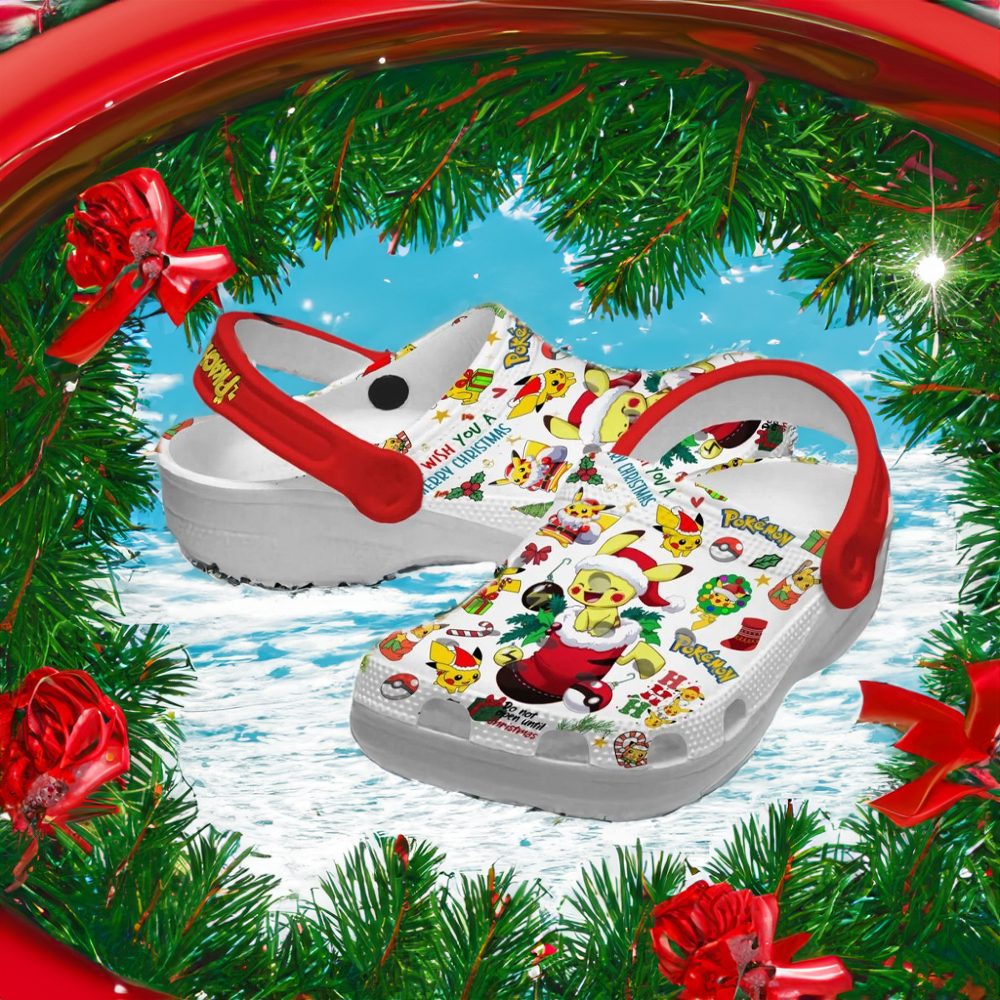 Pokemon Wish You A Merry Christmas Ho Ho Ho Clogs