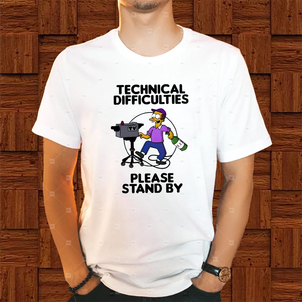 Simpsons Character Technical Difficulties Please Stand By Shirts