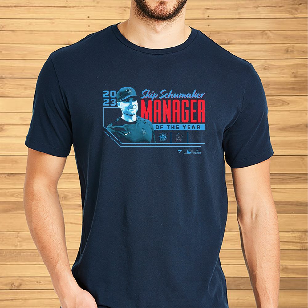 Skip Schumaker Miami Marlins 2023 Nl Manager Of The Year T-Shirt 4 Skip Schumaker Miami Marlins 2023 Nl Manager Of The Year Shirts