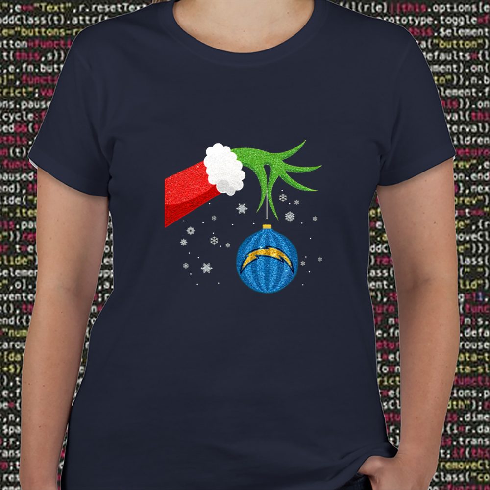 The Grinch Christmas Ornament Los Angeles Chargers T-Shirt 4 The Grinch Christmas Ornament Los Angeles Chargers TShirt
