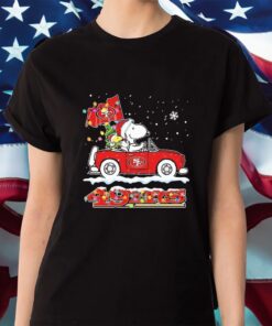 The Peanuts Snoopy And Woodstock Drive Car San Francisco 49ers Christmas Shirts