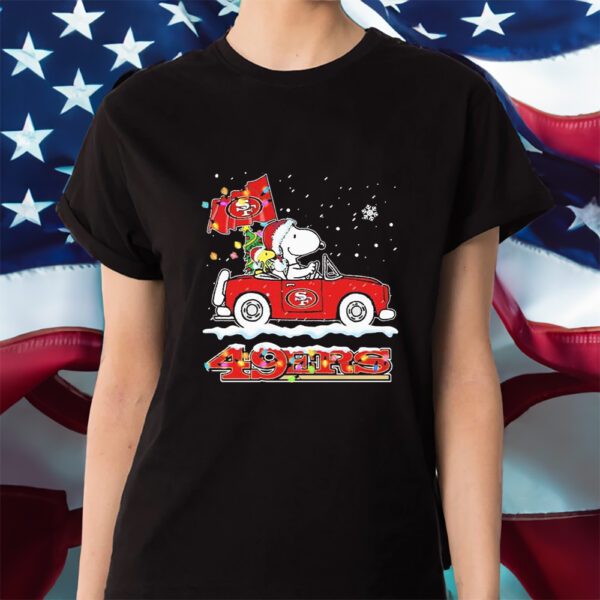 The Peanuts Snoopy And Woodstock Drive Car San Francisco 49ers Christmas Shirts