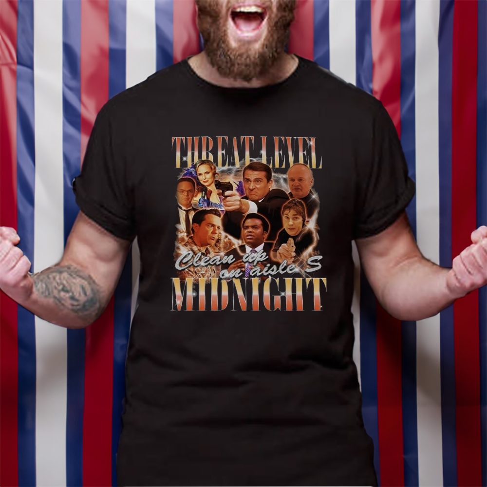 Vintage Threat Level Midnight Michael Scott T-Shirt 4 Vintage Threat Level Midnight Michael Scott TShirt