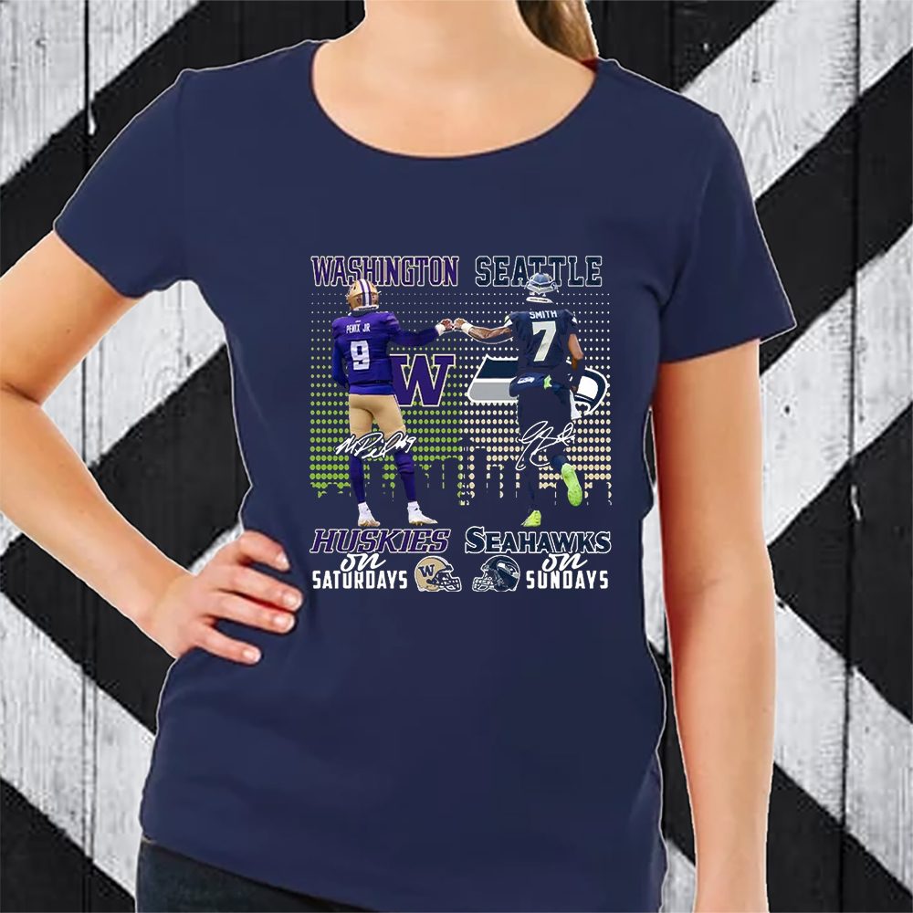 Washington Huskies On Saturdays And Seattle Seahawks On Sundays T-Shirt