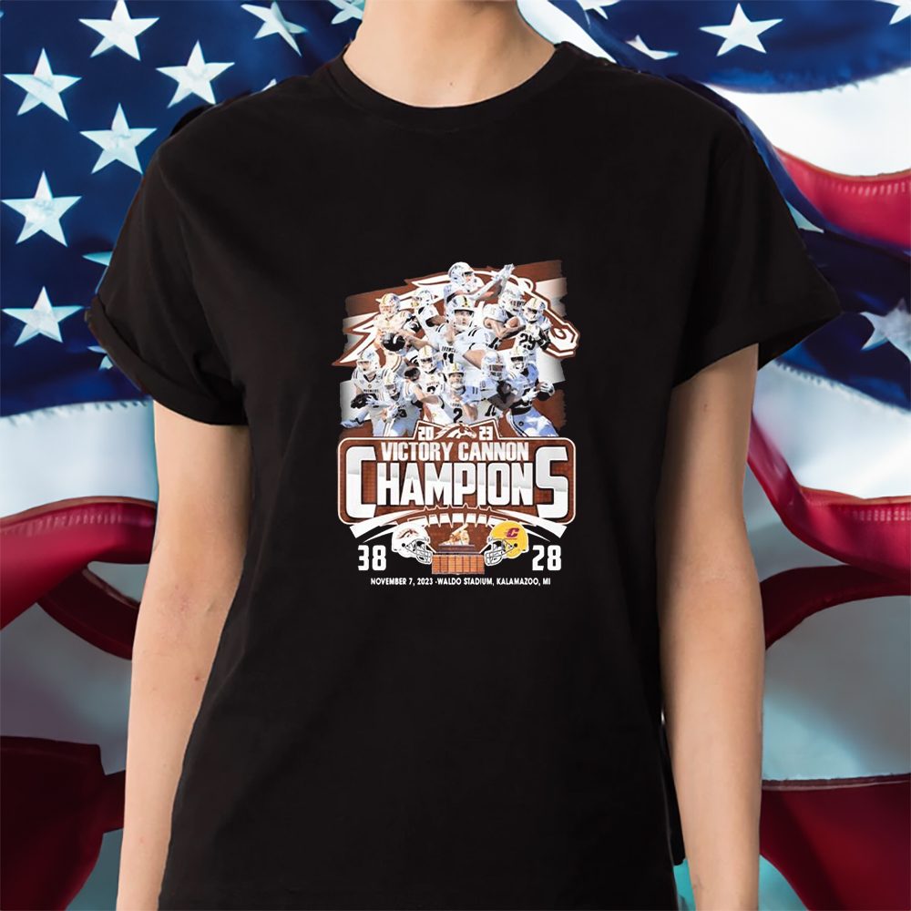 Western Michigan Broncos 2023 Victory Cannon Champions T-Shirt 4 Western Michigan Broncos 2023 Victory Cannon Champions Shirt