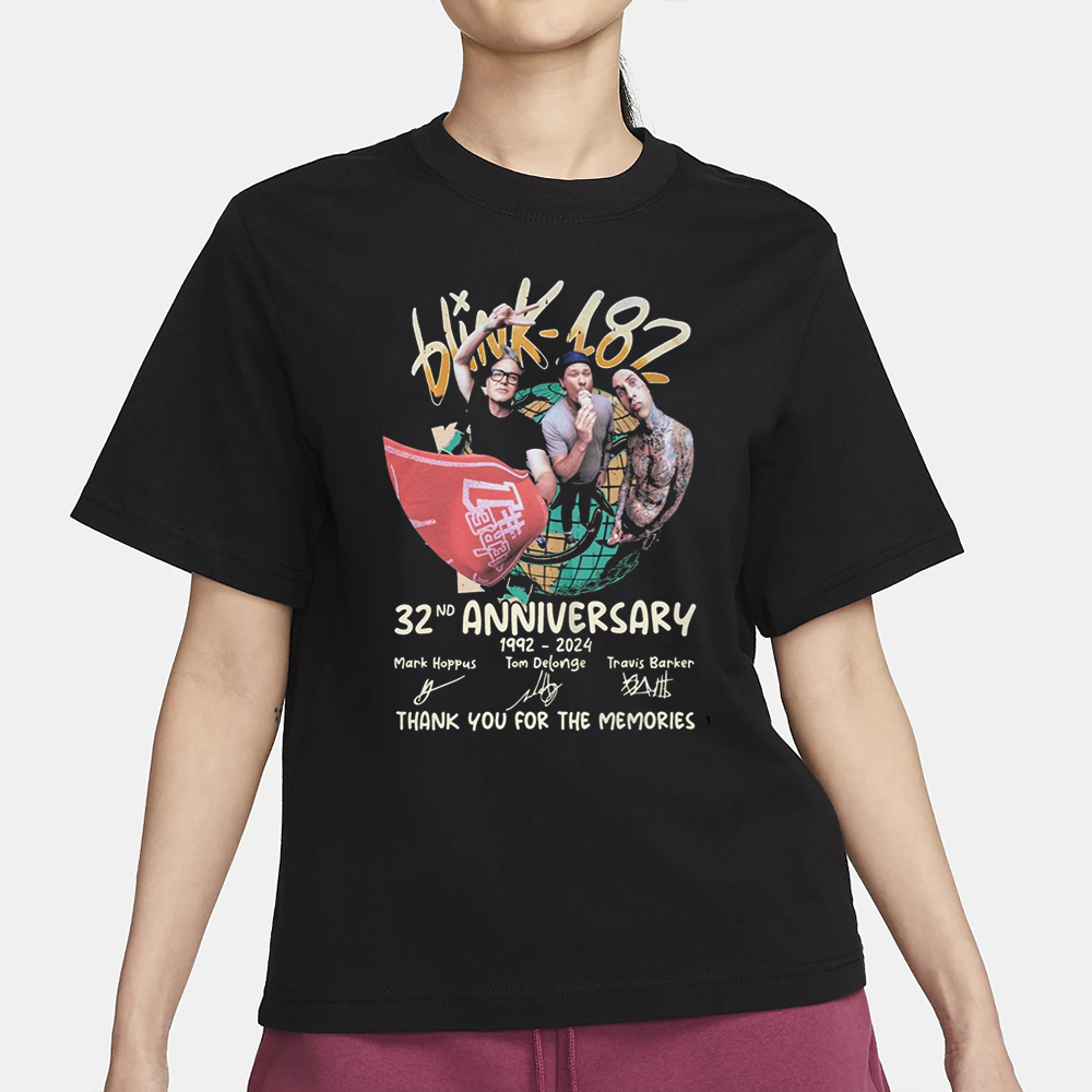 Blink-182 32nd Anniversary 1992 – 2024 Thank You For The Memories T-Shirt 4 Blink-182 32nd Anniversary 1992 – 2024 Thank You For The Memories T-Shirt1