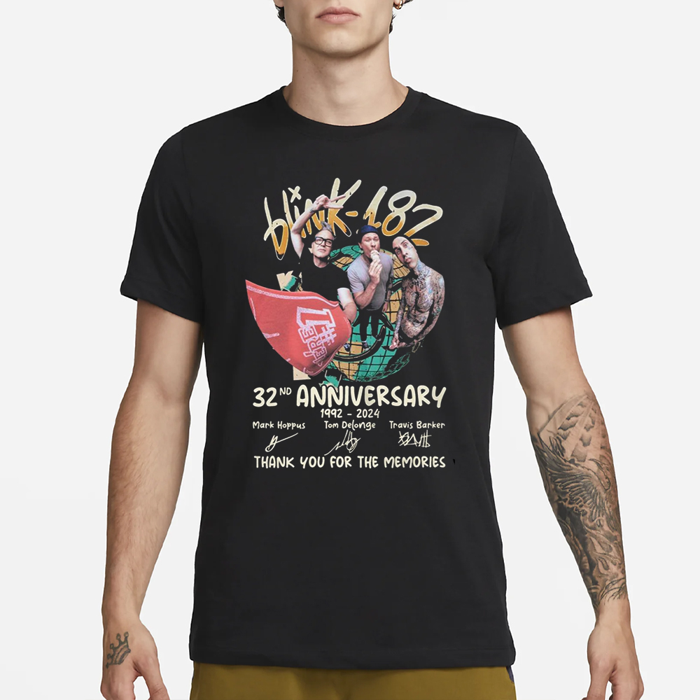 Blink-182 32nd Anniversary 1992 – 2024 Thank You For The Memories T-Shirt 5 Blink-182 32nd Anniversary 1992 – 2024 Thank You For The Memories T-Shirt3