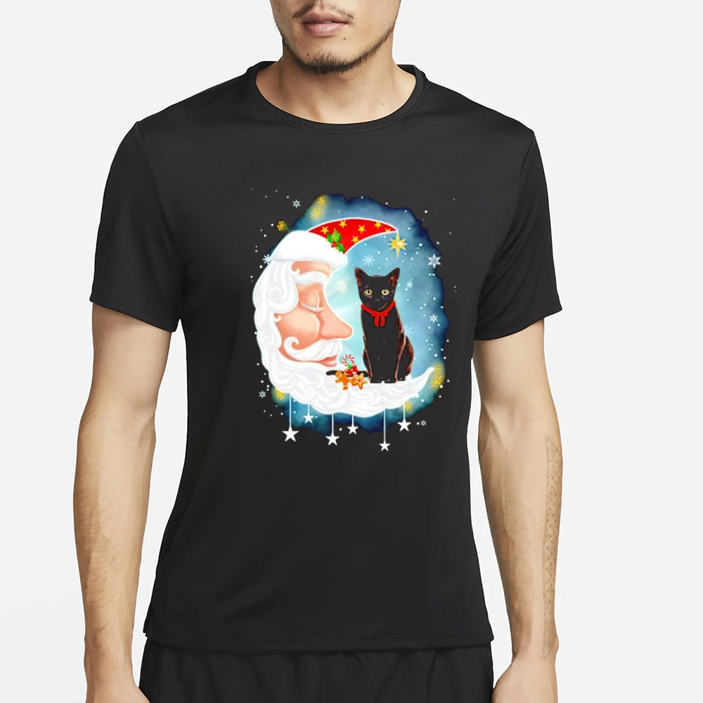 Cat black moon snowflake Christmas Shirt 4 Cat black moon snowflake Christmas Shirt2