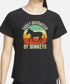 Easily Distracted By Donkeys Retro Classic T-Shirt4