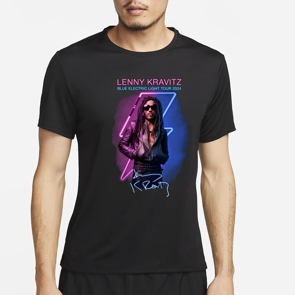 Lenny Kravitz Blue Electric Light Tour 2024 T-Shirt 4 Lenny Kravitz Blue Electric Light Tour 2024 T-Shirt2