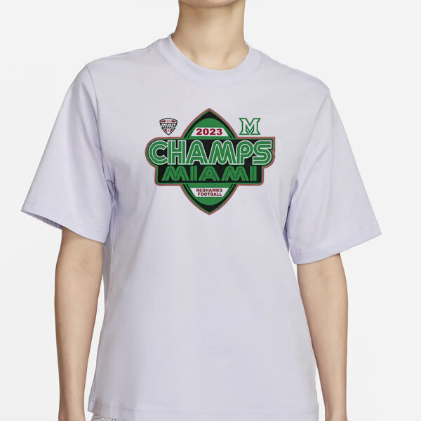 Miami Redhawks 2023 Mac Champions Tshirt1
