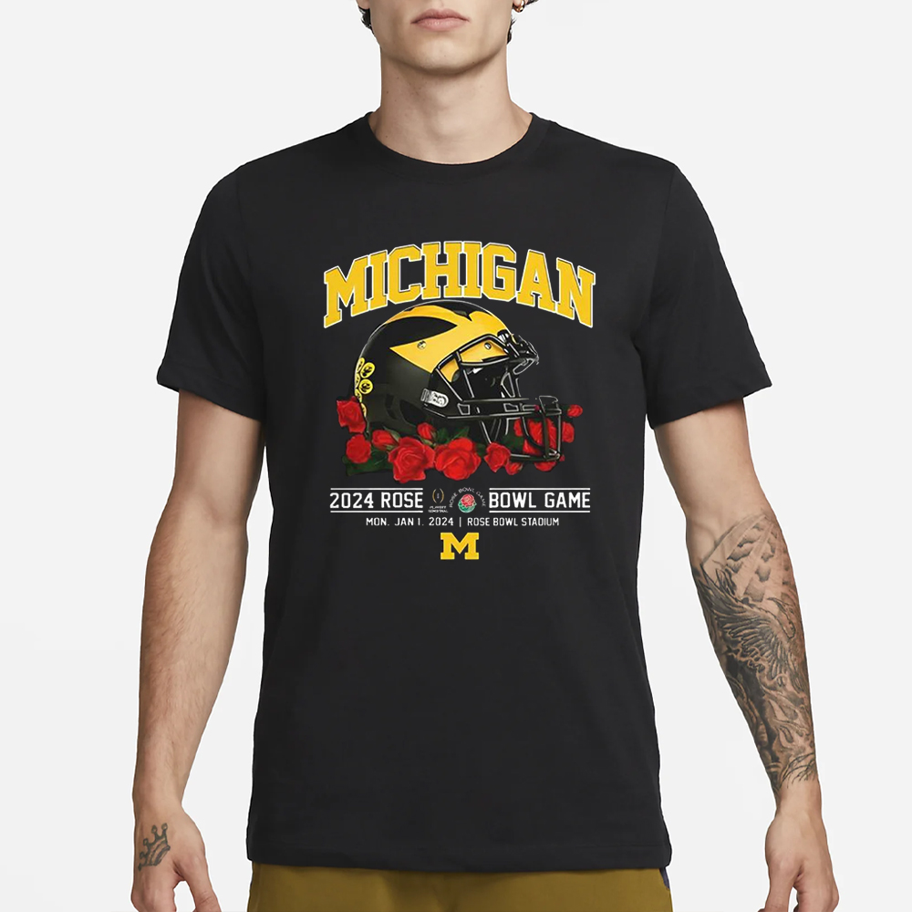 Michigan 2024 Rose Bowl Game T-Shirt 4 Michigan 2024 Rose Bowl Game T-Shirt1