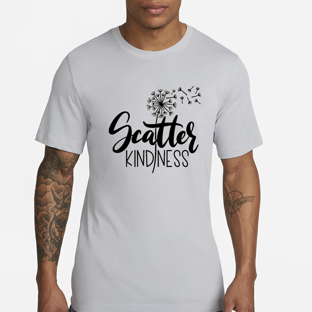 Scatter Kindness Dandelion Letter Casual T-Shirt 4 Scatter Kindness Dandelion Letter Casual T-Shirt