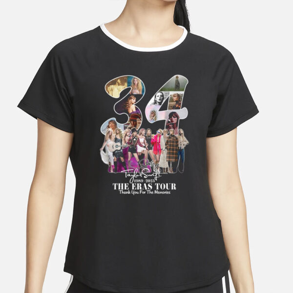 Taylor Swift 34 Years 1989 – 2023 The Eras Tour Thank You For The Memories T-Shirt2