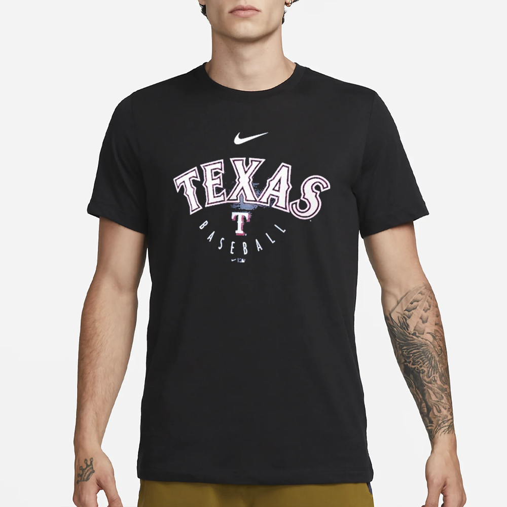 Texas Rangers Nike Wordmark Outline Legend T-Shirt 4 Texas Rangers Nike Wordmark Outline Legend T-Shirt1