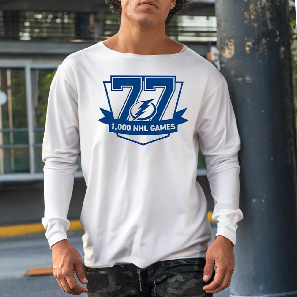 Victor Hedman 1000 Games Shirt 4 Victor Hedman 1000 Games Shirt1