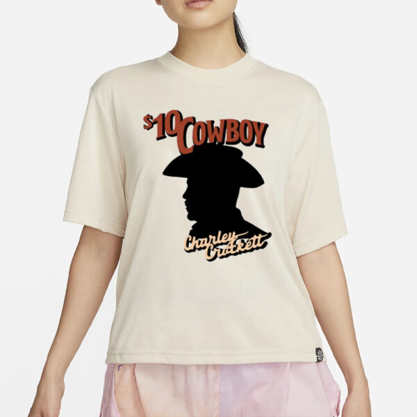 $10 Cowboy Charley Crockett Silhouette T-Shirt4