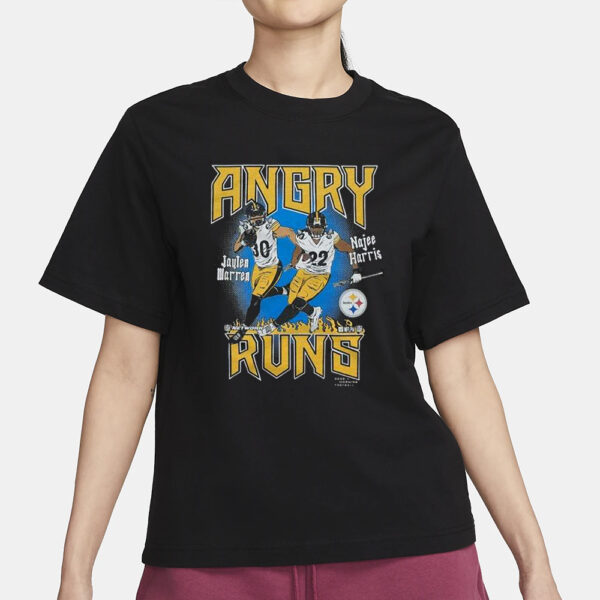 Angry Runs Steelers Warren And Harris T-Shirt1